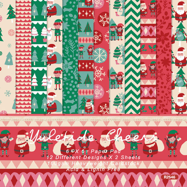 24PCS Yuletide Cheers background paper