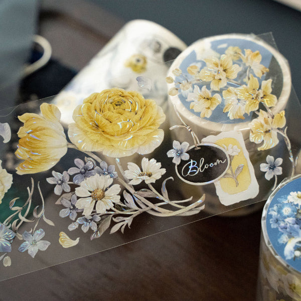5.6cm*100cm Golden stamens Washi/PET/Shell Light PET Tape
