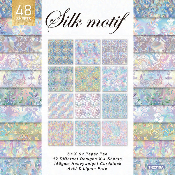 48PCS Silk motif background paper