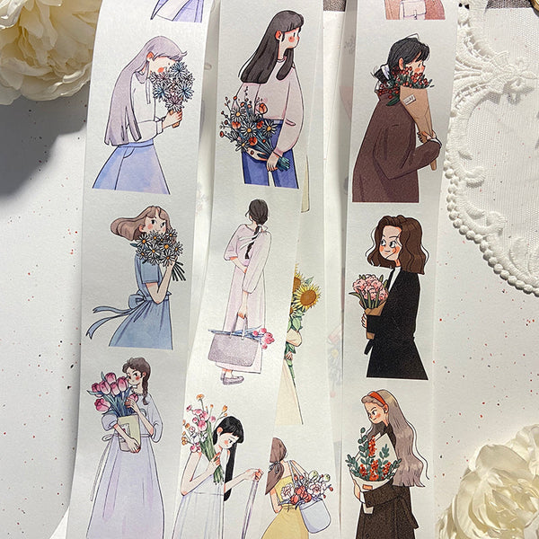 4.5cm*300cm Days with flowers Washi/PET Tape