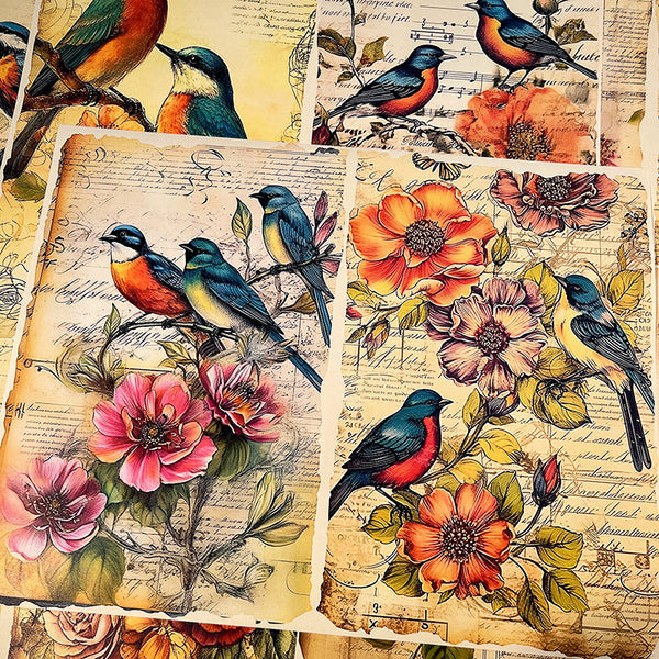 10PCS Forest birds background paper