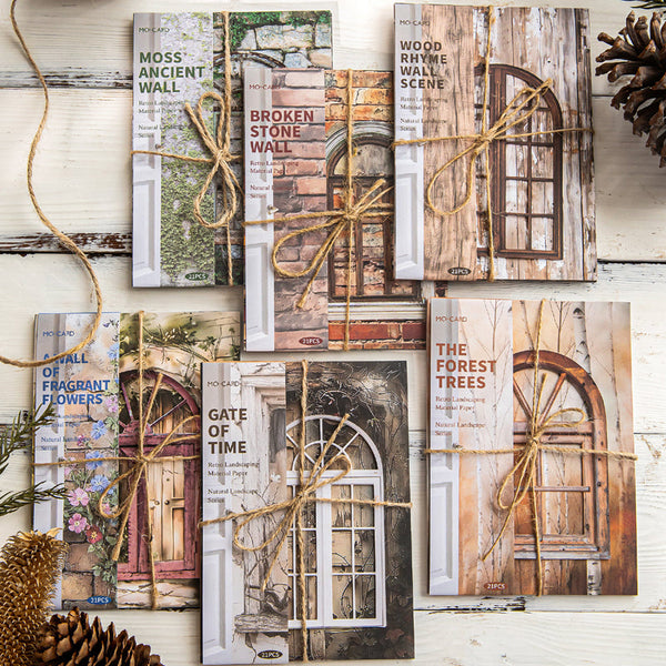 21PCS Natural Landscape of Books Series material paper