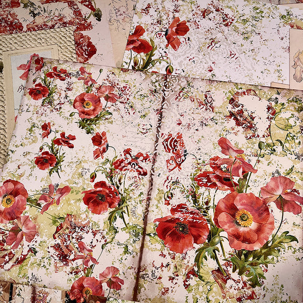 7PCS Vintage floral figure background paper