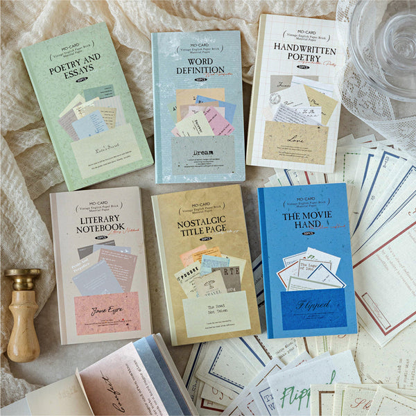 50PCS English Library Series material paper
