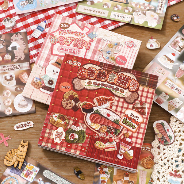 30PCS Cute embroidery series sticker book