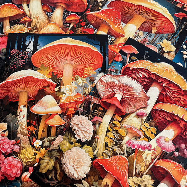 20PCS Forest Mushroom Inspiration background paper