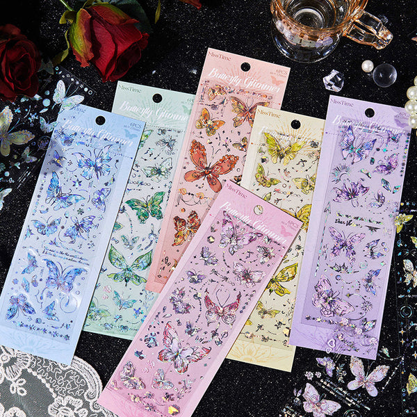 6PCS Butterfly streamer series sticker