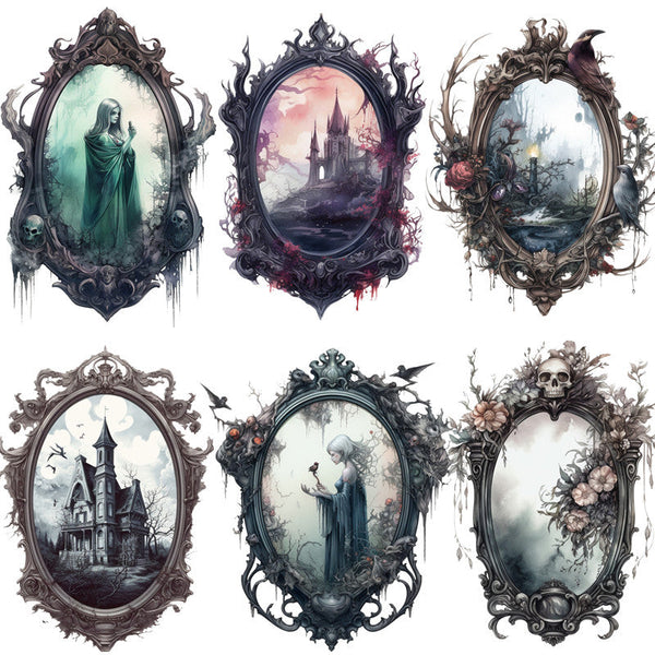 16PCS The Gothic mirror sticker