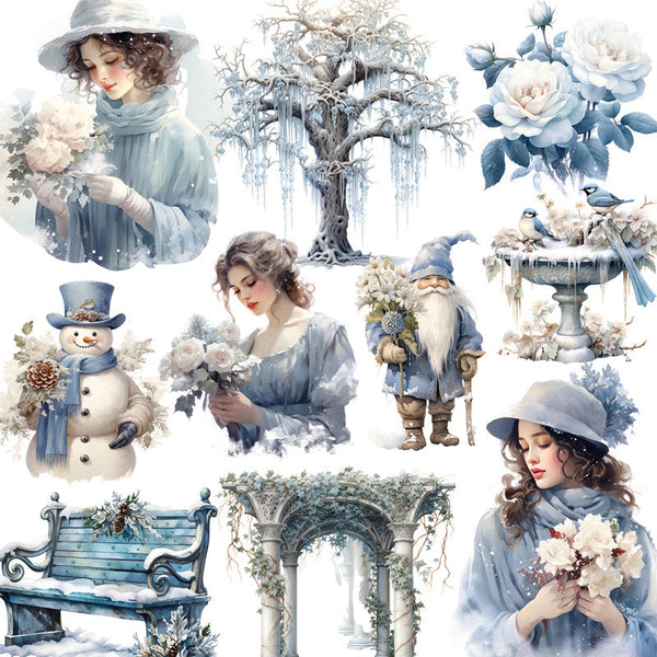 20PCS Winter Blue Garden sticker