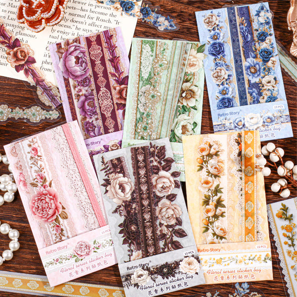 15PCS Floral series sticker