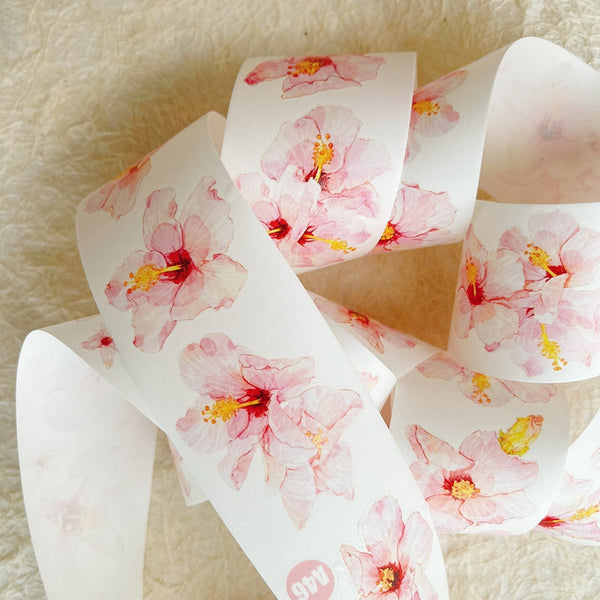 5cm*166cm Hibiscus flower Die Cutting Washi/PET/Fog PET Tape