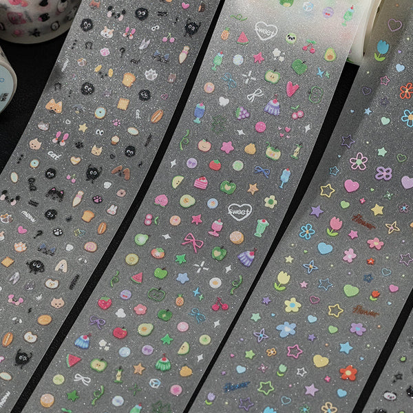 Rainbow Gummy Series Die Cutting Flash PET Tape