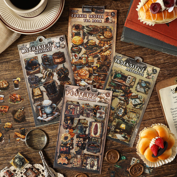 4PCS Vintage old items series sticker