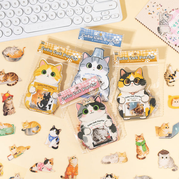 30PCS Cat Party Series sticker
