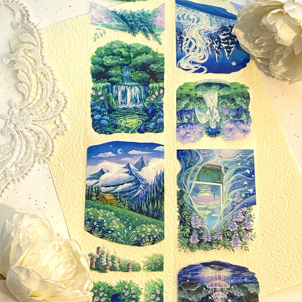 7.5cm*125cm Fog Forest Revelation Shell Light PET Tape