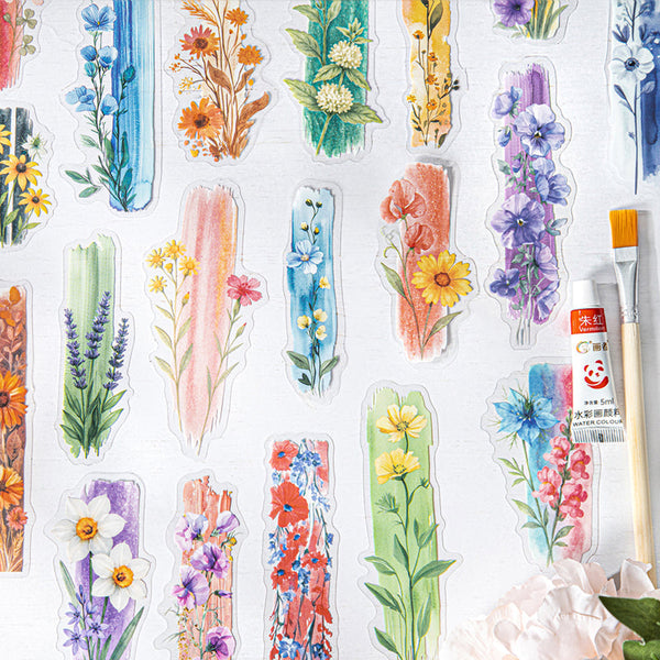 10PCS Ink dyed Flower Shadow Series sticker