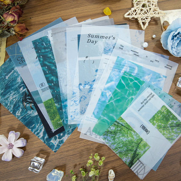 16PCS Summer's fleeting light material paper