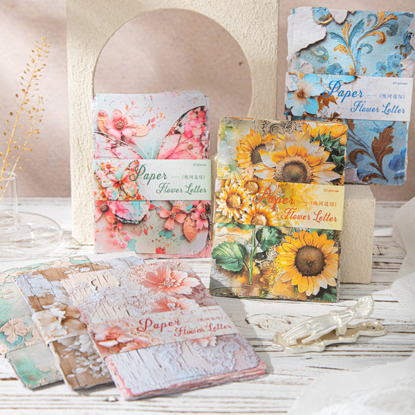 20PCS Flower Letter Series material paper