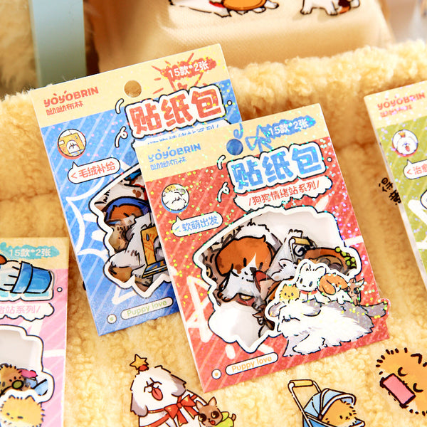 30PCS Dog Emotion Station Series sticker
