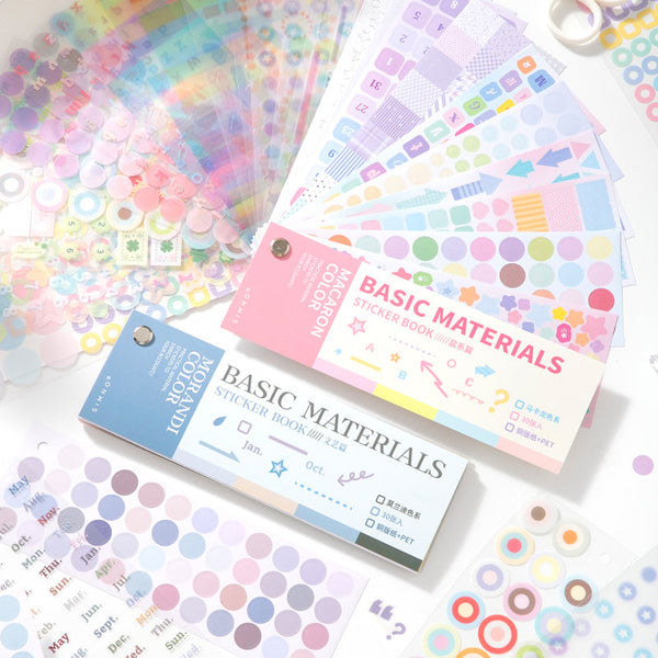 30PCS Color Card Basic Series sticker book