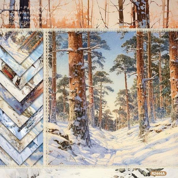 24PCS Winter scenery background paper