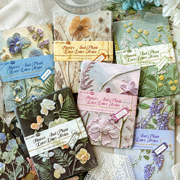 23PCS Flower Grass Love Letter Series material paper