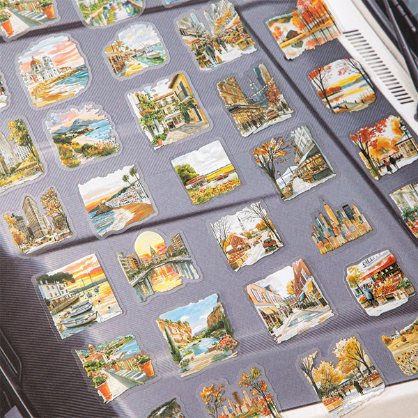 50PCS Slow motion street view series sticker