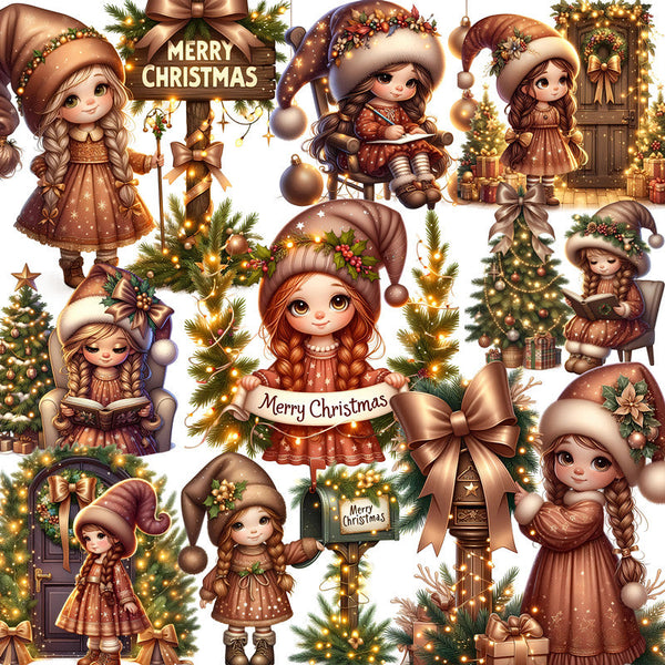 20PCS Christmas Girl sticker