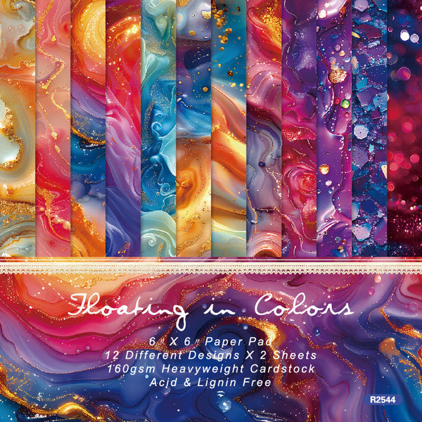24PCS Floating in colors background paper