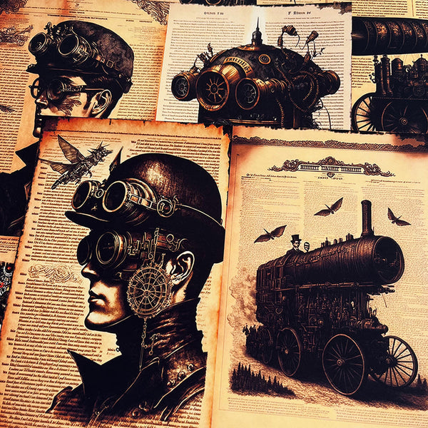 10 STÜCKE Vintage metall steampunk hintergrund papier