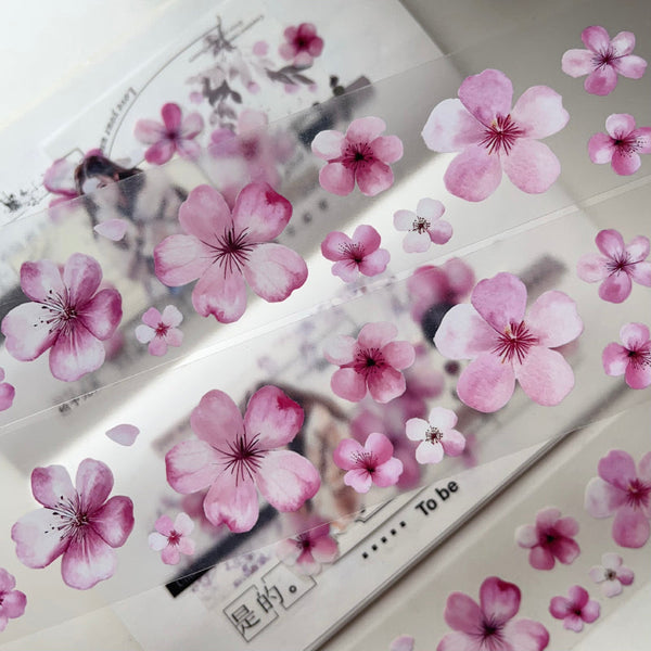 Whole Roll 4cm*3m Cherry Blossom Love Die Cutting PET Tape