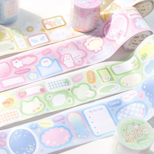 Colour diary series Die Cutting Writing Paper Tape