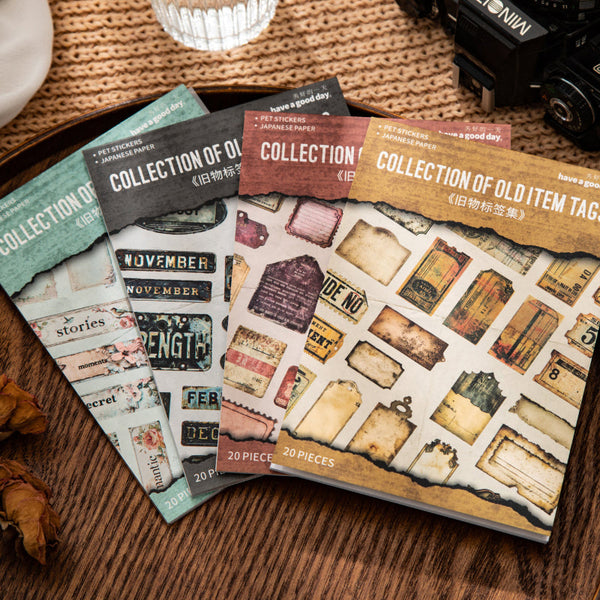 20PCS Old item label collection series sticker book