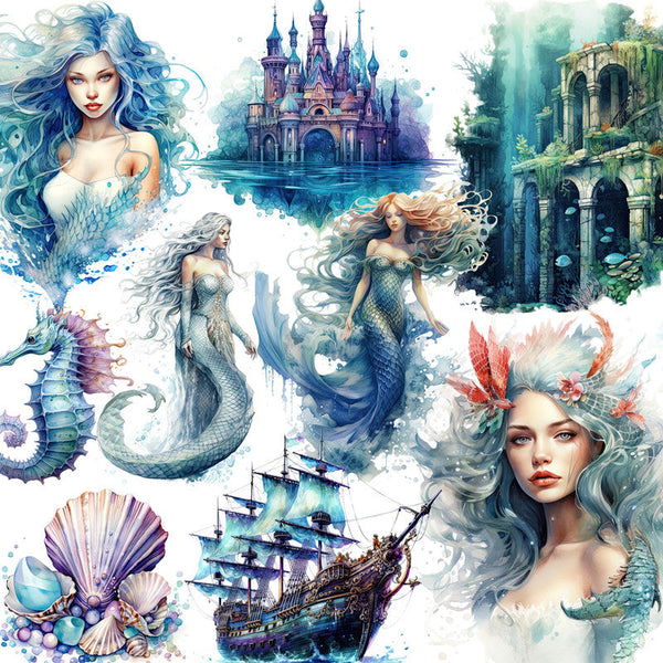 20PCS Underwater mermaid sticker