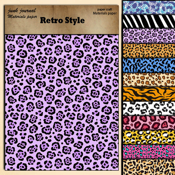 12PCS Leopard print background material paper