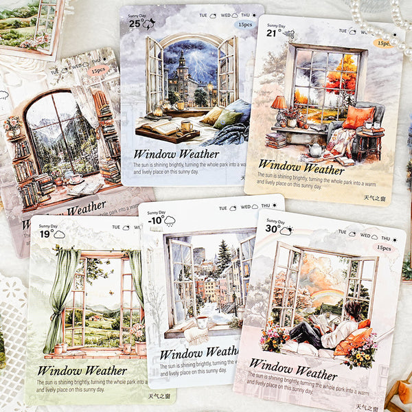 15PCS Weather Window series sticker