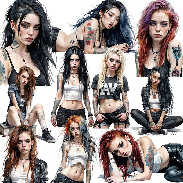 20PCS Punk girl sticker