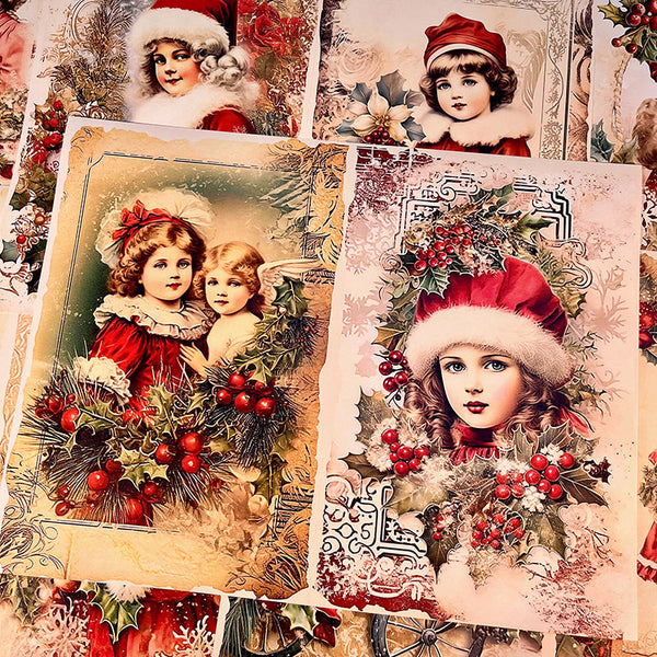 8PCS Christmas children background paper