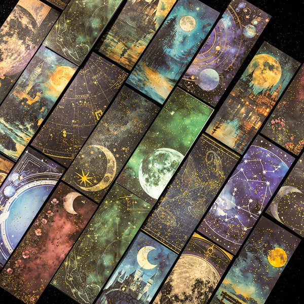 50PCS Moon Shadow Gilded Series material paper