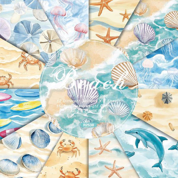 24PCS Beach background paper
