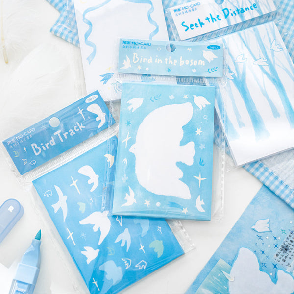50PCS Birds of the poem series note paper
