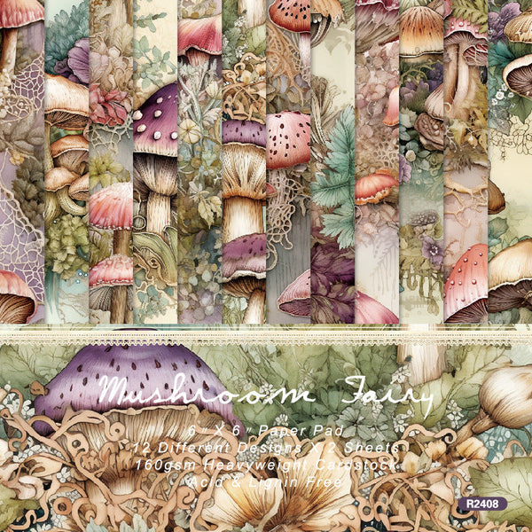 24PCS Mushroom Fairy background paper