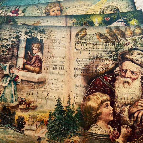 6 STÜCKE Vintage winter Weihnachten hintergrund papier