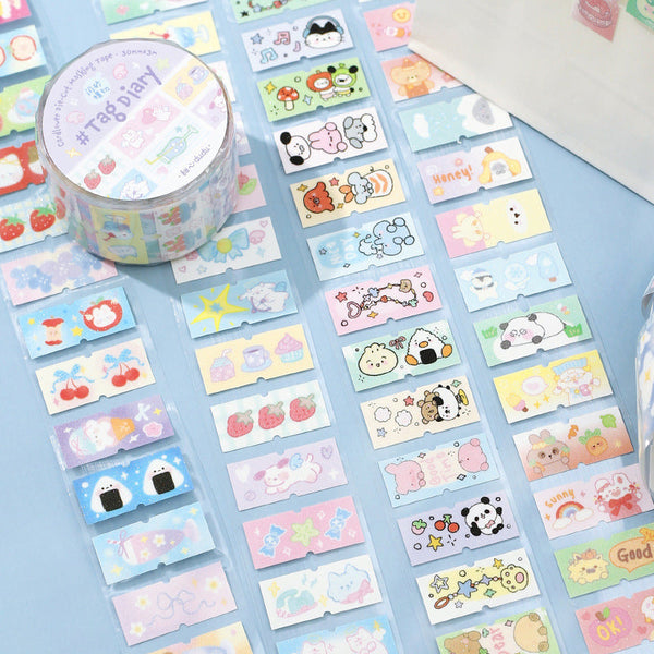 Tag Diary Series Die Cutting Flash PET Tape