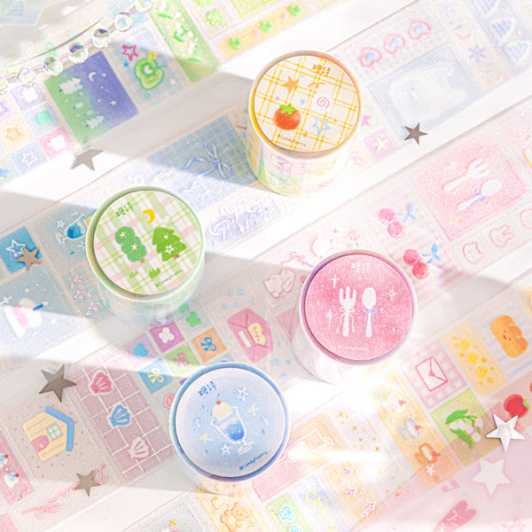 Pick bag of stars series Die Cutting Flash PET Tape