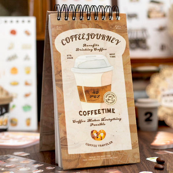 48PCS Coffee journey series sticker book