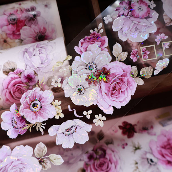 6cm*100cm Purple Mist Veil Washi/PET/Shell Light PET Tape