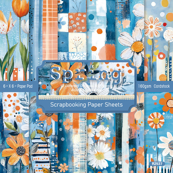 24PCS Spring background paper