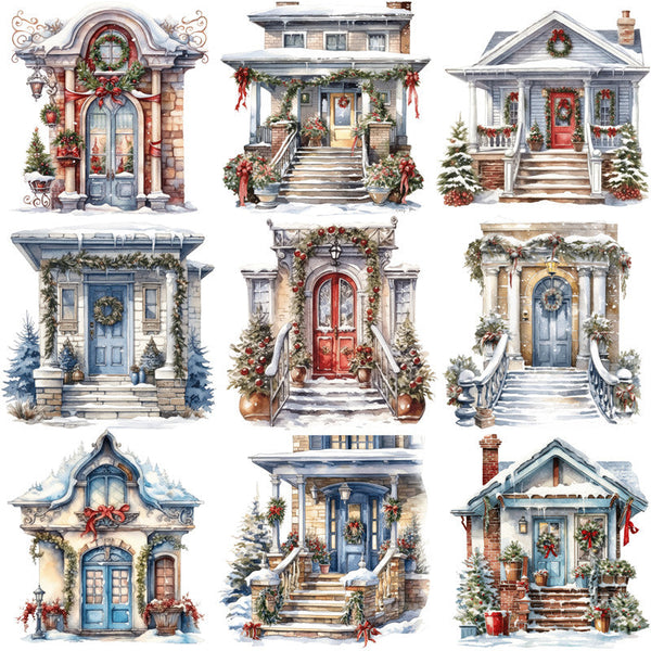 20 pegatinas decorativas arquitectónicas navideñas