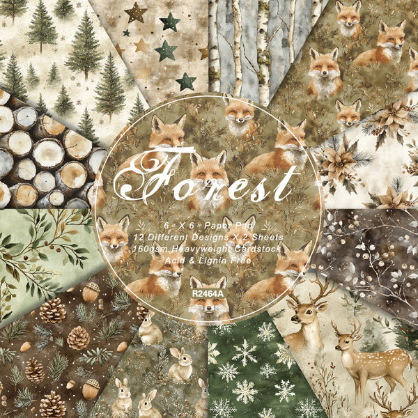 24PCS Forest background paper
